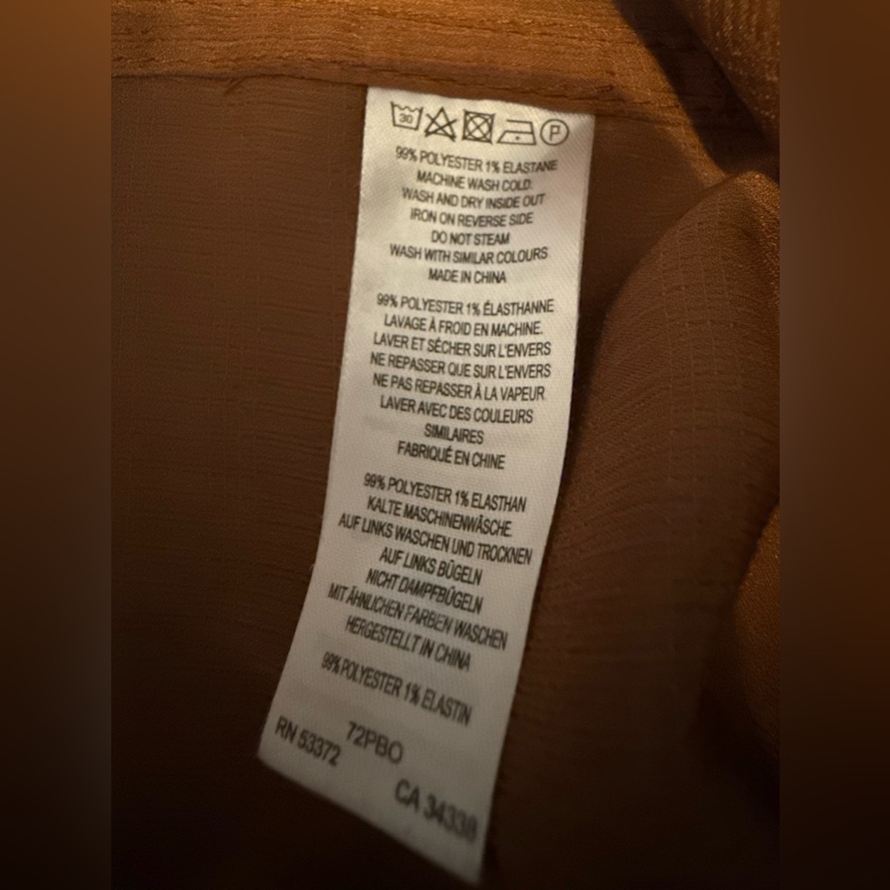 French Connection Clar Rhodes Drape Shirt Blouse Womens Bitter Chocolate Large - Picture 8 of 8